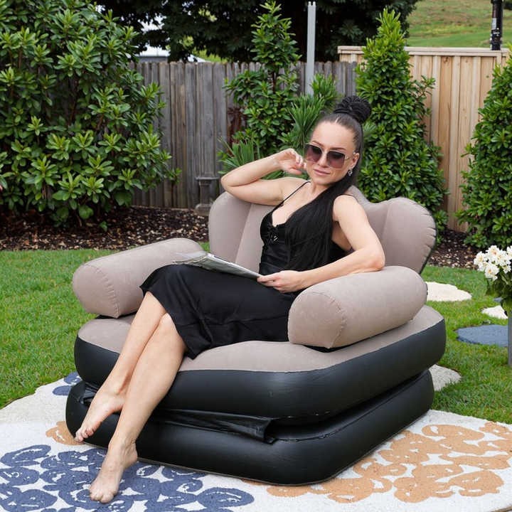5-in-1 Folding Sofa Bed with Electric Pump | Inflatable Sofa Chair for Home & Outdoor