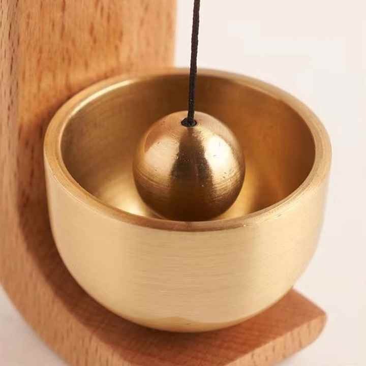 Magnetic Wooden Doorbell | Brass Wind Chime for Entryway | Home Decor & Shop Use
