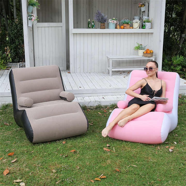 Inflatable S-Shaped Lazy Sofa Bed | Portable Air Lounge Chair for Travel, Camping, Living Room & Outdoor Use