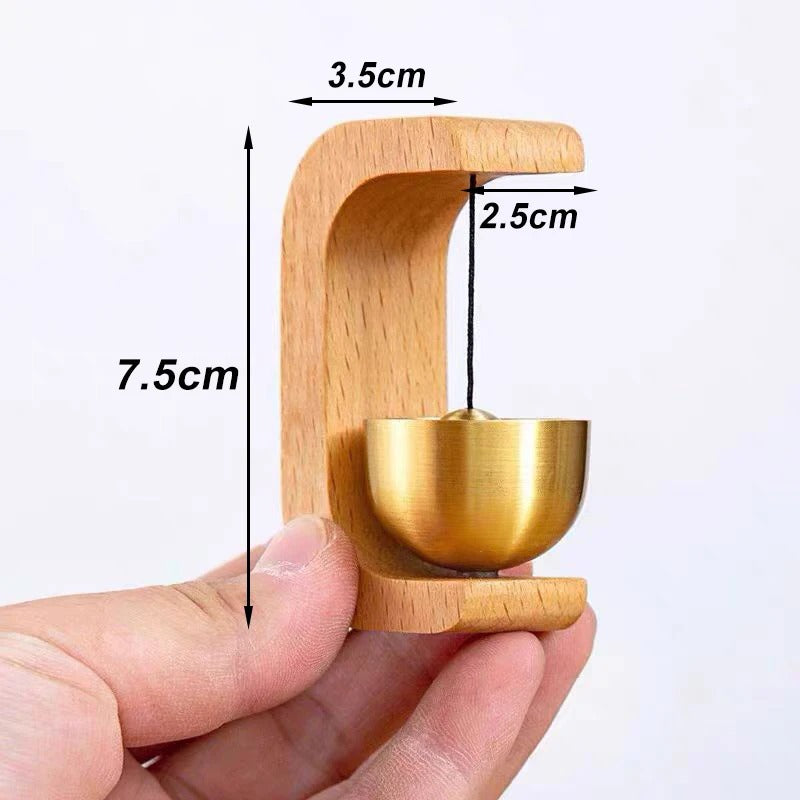 Magnetic Wooden Doorbell | Brass Wind Chime for Entryway | Home Decor & Shop Use