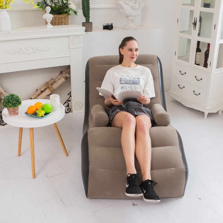 Inflatable S-Shaped Lazy Sofa Bed | Portable Air Lounge Chair for Travel, Camping, Living Room & Outdoor Use