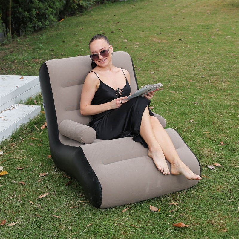 Inflatable S-Shaped Lazy Sofa Bed | Portable Air Lounge Chair for Travel, Camping, Living Room & Outdoor Use