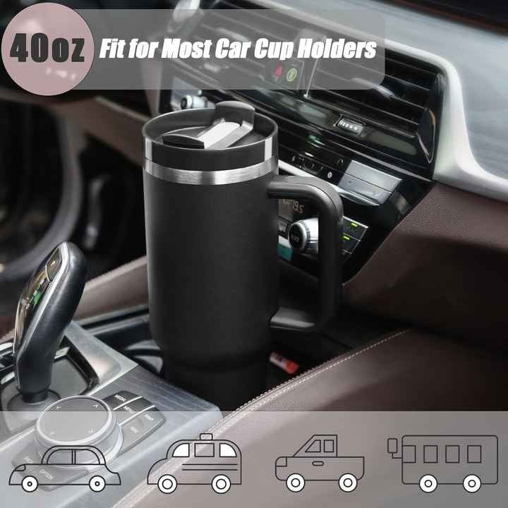 1200ml Stainless Steel Tumbler with Straw & Handle – Hot & Cold Travel Mug