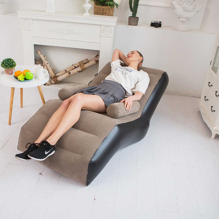 Inflatable S-Shaped Lazy Sofa Bed | Portable Air Lounge Chair for Travel, Camping, Living Room & Outdoor Use