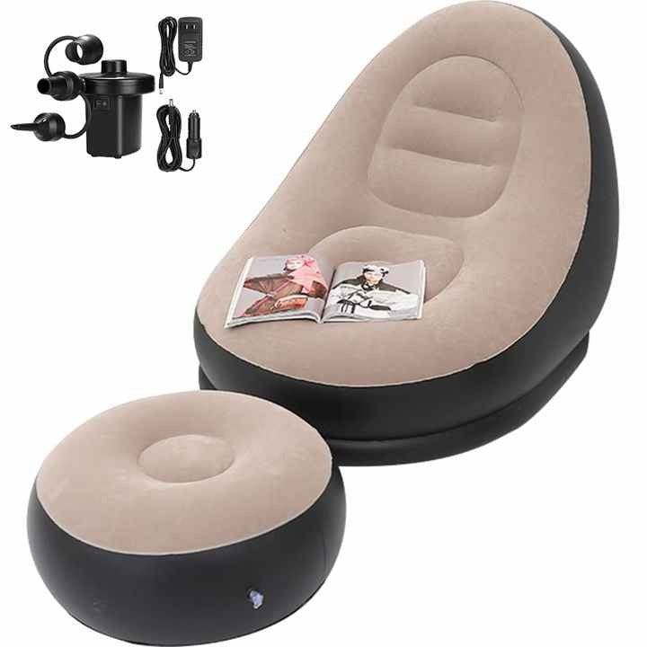 Inflatable Air Sofa Set Foldable Sofa for Camping, Beach, Home & Backyard