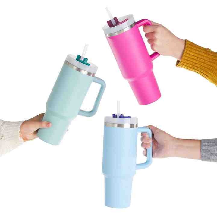 1200ml Stainless Steel Tumbler with Straw & Handle – Hot & Cold Travel Mug