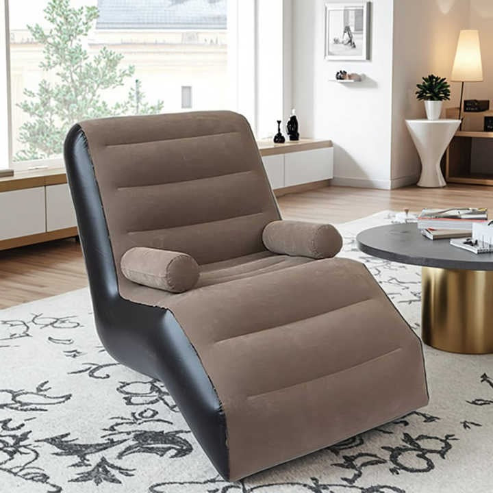 Inflatable S-Shaped Lazy Sofa Bed | Portable Air Lounge Chair for Travel, Camping, Living Room & Outdoor Use