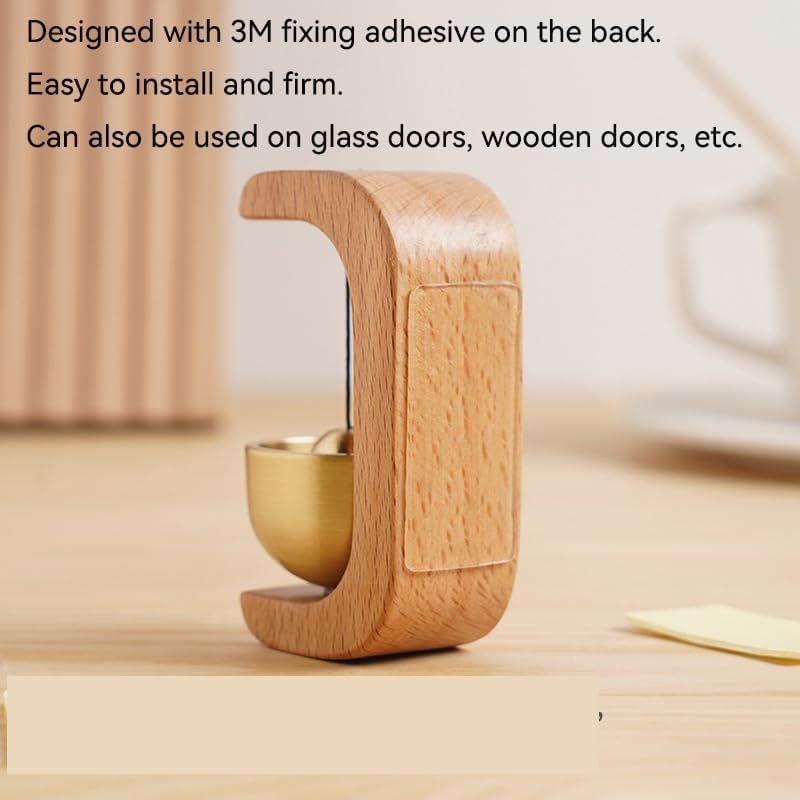 Magnetic Wooden Doorbell | Brass Wind Chime for Entryway | Home Decor & Shop Use