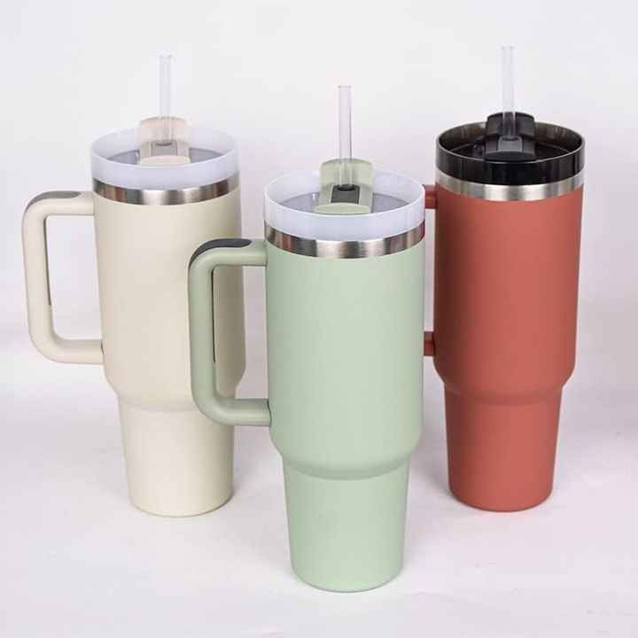 1200ml Stainless Steel Tumbler with Straw & Handle – Hot & Cold Travel Mug