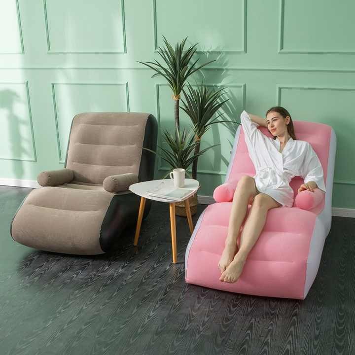 Inflatable S-Shaped Lazy Sofa Bed | Portable Air Lounge Chair for Travel, Camping, Living Room & Outdoor Use
