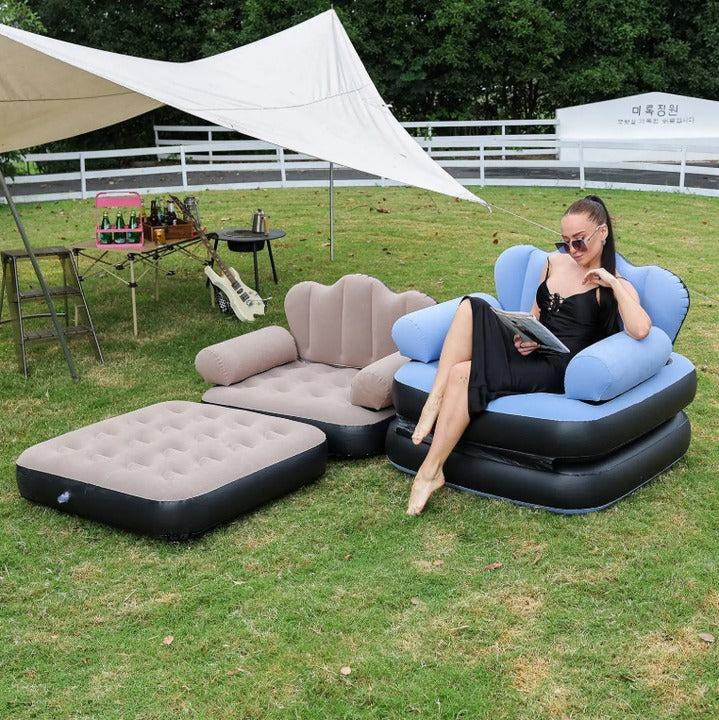5-in-1 Folding Sofa Bed with Electric Pump | Inflatable Sofa Chair for Home & Outdoor