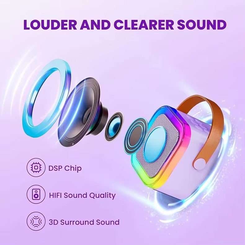 Bluetooth Karaoke Mic Speaker for Kids & Adults