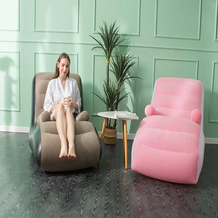 Inflatable S-Shaped Lazy Sofa Bed | Portable Air Lounge Chair for Travel, Camping, Living Room & Outdoor Use