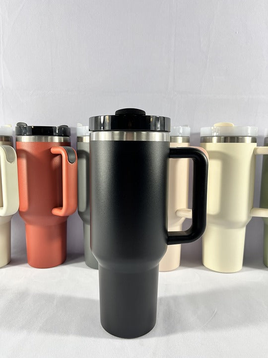 1200ml Stainless Steel Tumbler with Straw & Handle – Hot & Cold Travel Mug
