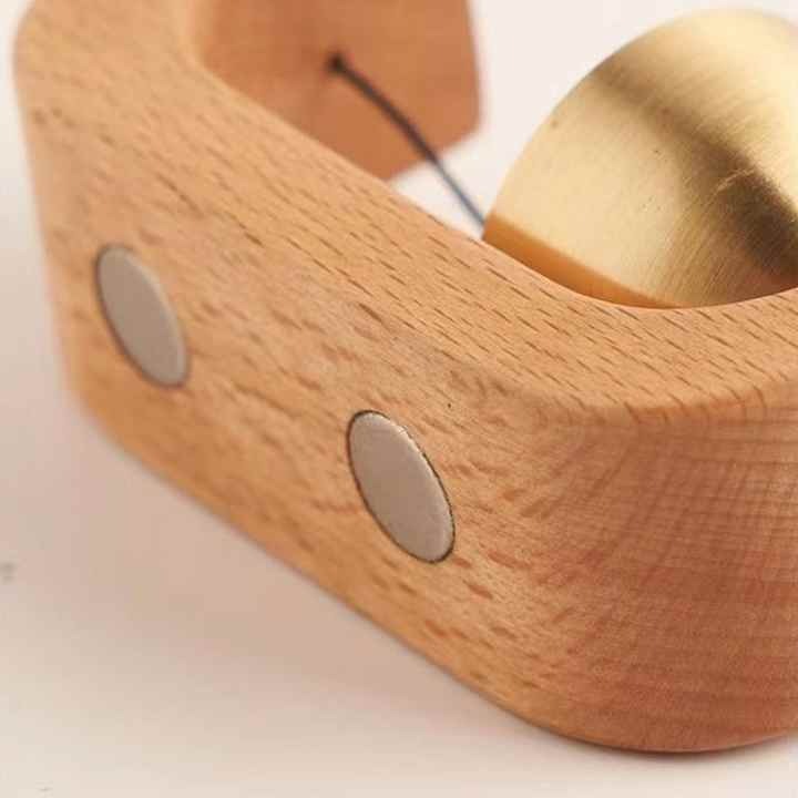Magnetic Wooden Doorbell | Brass Wind Chime for Entryway | Home Decor & Shop Use