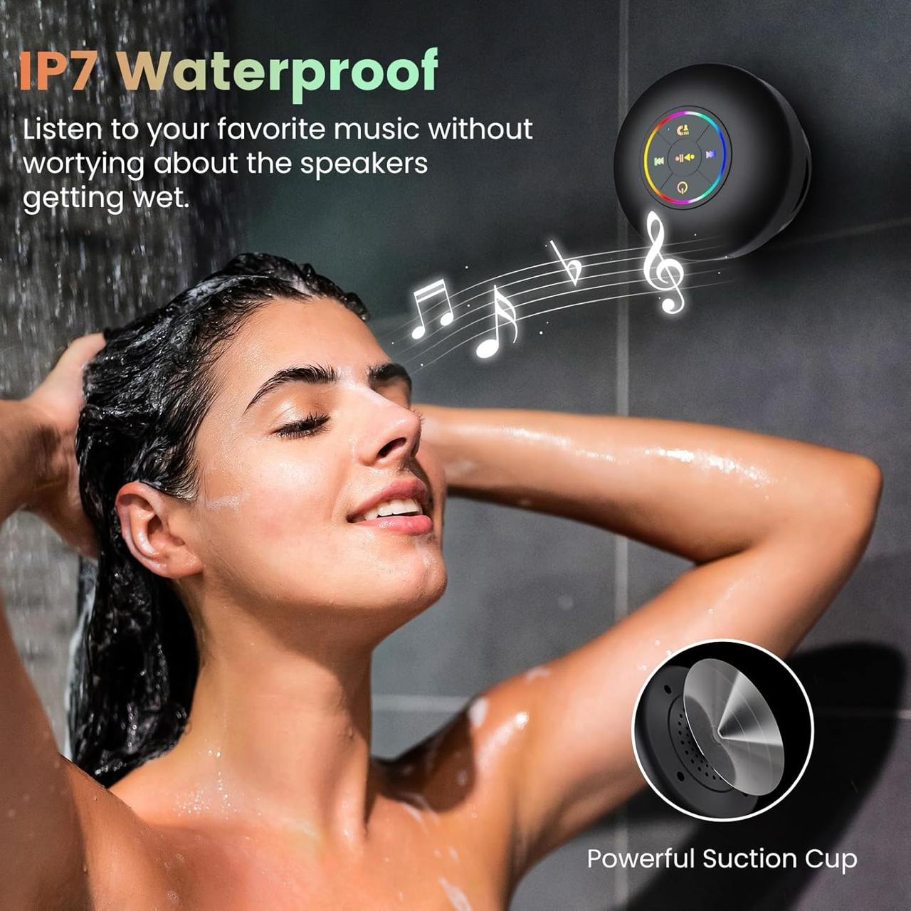 Waterproof LED Bluetooth Shower Speaker