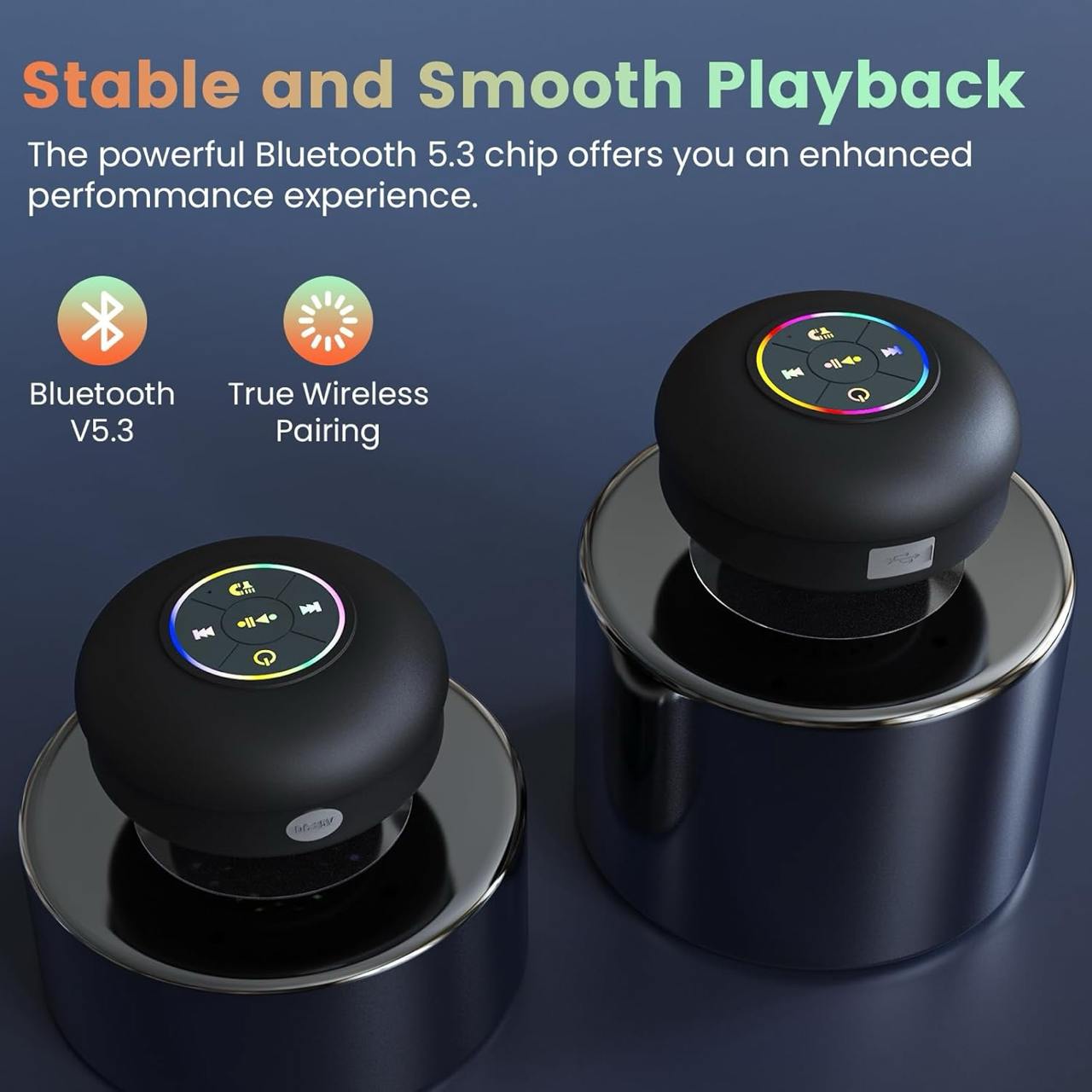 Waterproof LED Bluetooth Shower Speaker
