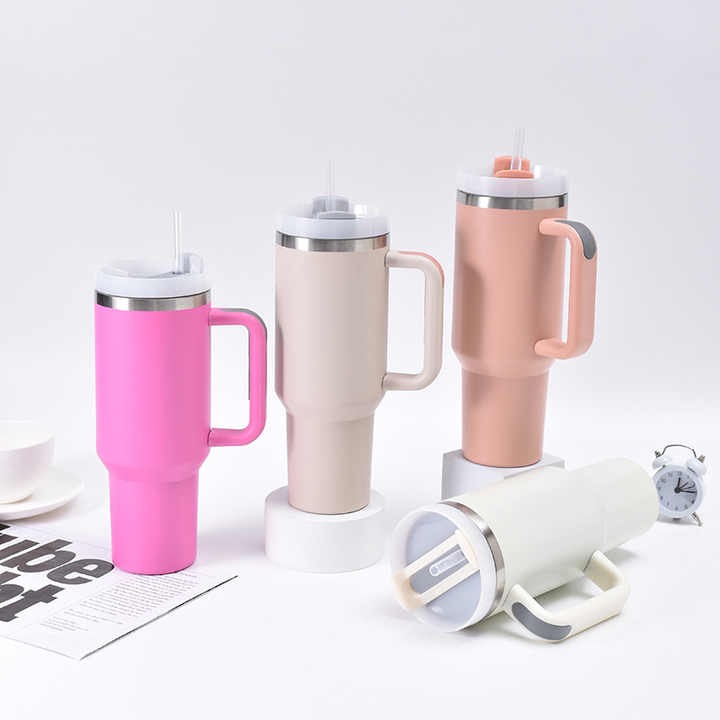 1200ml Stainless Steel Tumbler with Straw & Handle – Hot & Cold Travel Mug