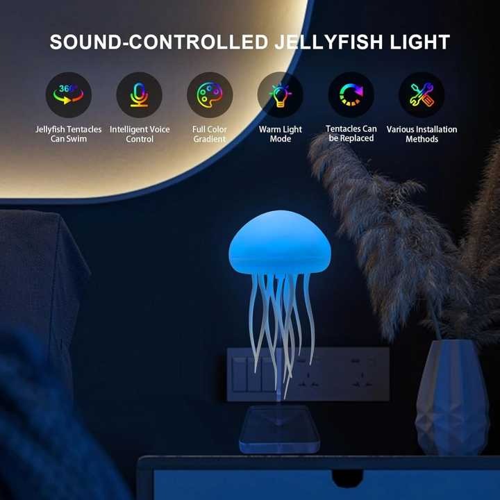 Jellyfish Lamp | Jellyfish LED Night Light | Smart Voice Control