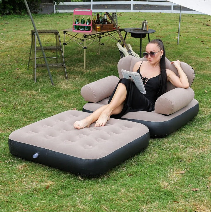 5-in-1 Folding Sofa Bed with Electric Pump | Inflatable Sofa Chair for Home & Outdoor