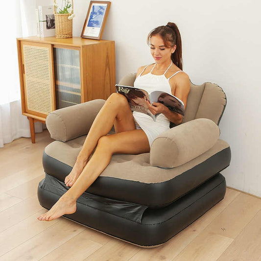5-in-1 Folding Sofa Bed with Electric Pump | Inflatable Sofa Chair for Home & Outdoor