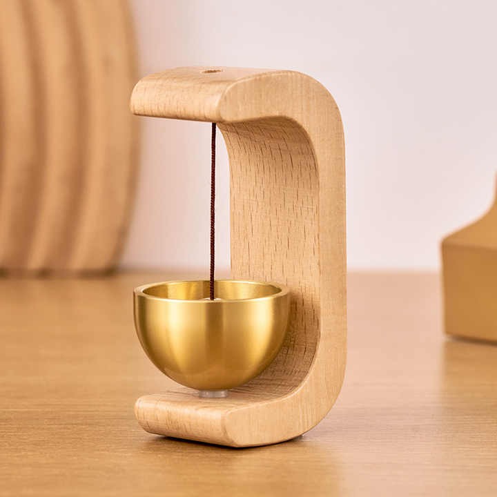 Magnetic Wooden Doorbell | Brass Wind Chime for Entryway | Home Decor & Shop Use