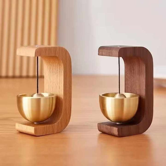 Magnetic Wooden Doorbell | Brass Wind Chime for Entryway | Home Decor & Shop Use