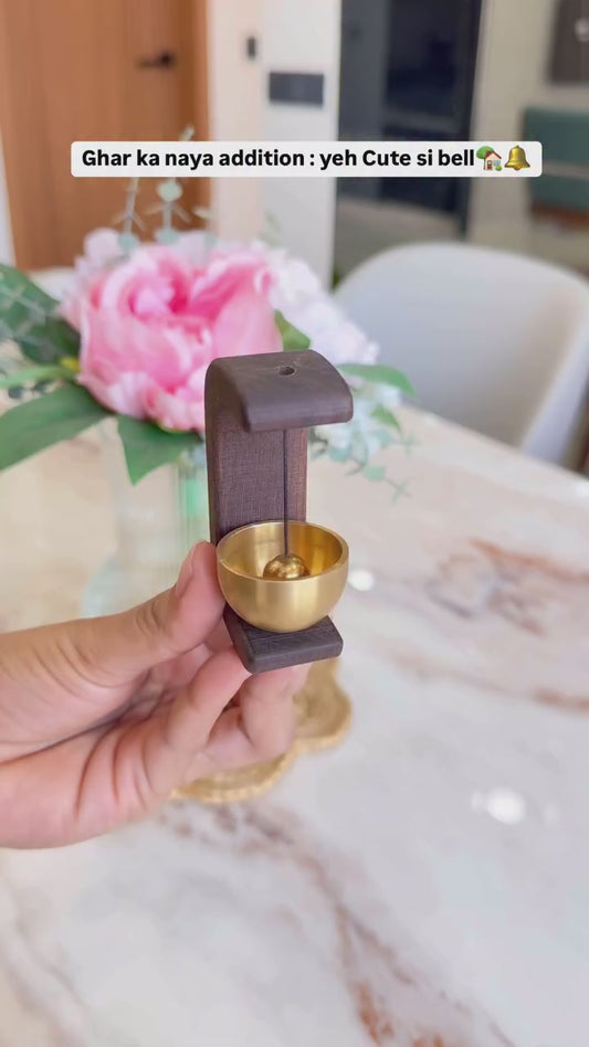 Magnetic Wooden Doorbell | Brass Wind Chime for Entryway | Home Decor & Shop Use